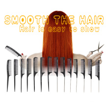 Custom Logo High Quality Black Straight Hair Combs PRO Salon Hairdressing Antistatic Carbon Fiber Comb for Barber Hair Cutting